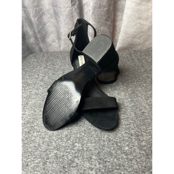 Steve Madden Irenee Heels Sandals Women's 8.5 M Black Suede Open Toe Ankle Strap - Picture 7 of 10